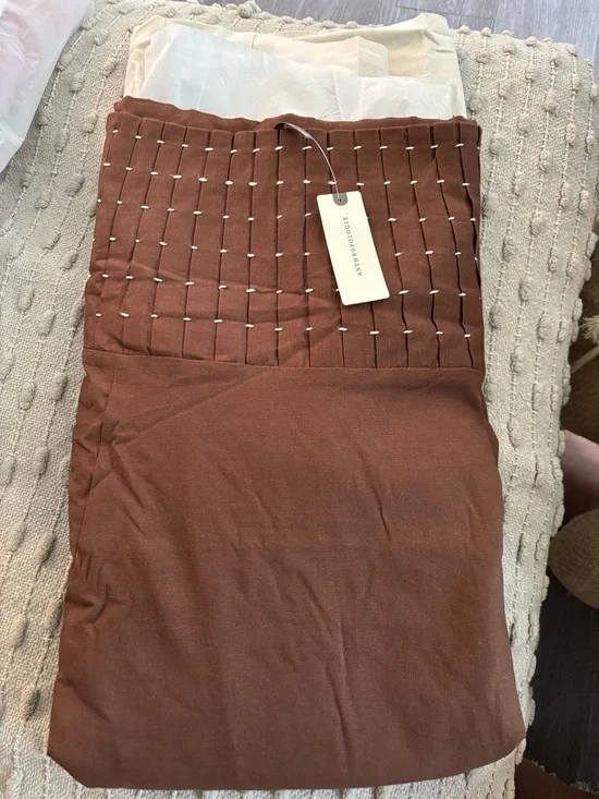 Anthropologie Brown Maxi Skirt with Cream Contrast Hem - Picture 5 of 8